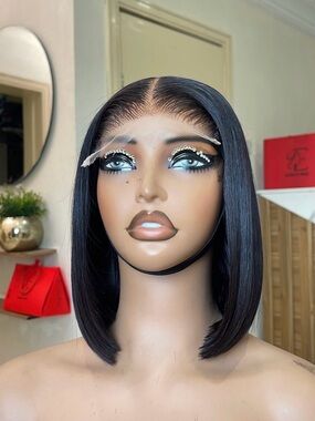 Sleek Black Lace Front Bob Wig - Women Hair